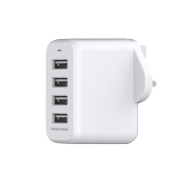 ASDA Tech 4 Port USB Mains Charger - British product