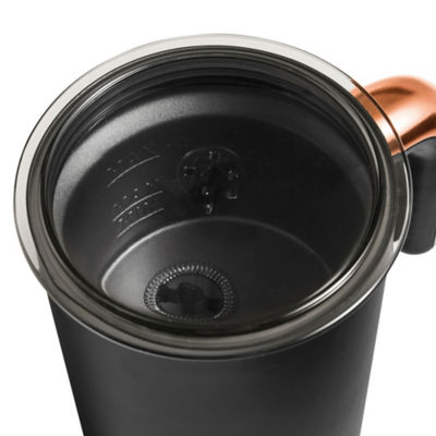 George Home black milk frother with rose gold accents 150ml, UK version