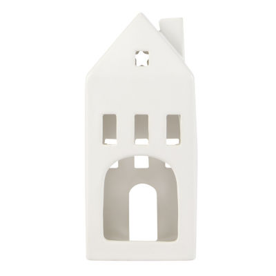 George Home ceramic house tealight holder white, UK version