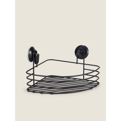George Home Wire Corner Caddy Black Storage Basket 27.5 x 21.5 x 7cm