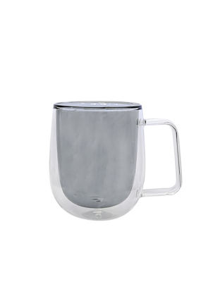 George Home smoked double wall glass mug, UK version