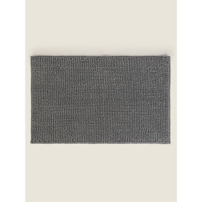 George Home steel grey chenille bath mat 50cm x 80cm, UK version