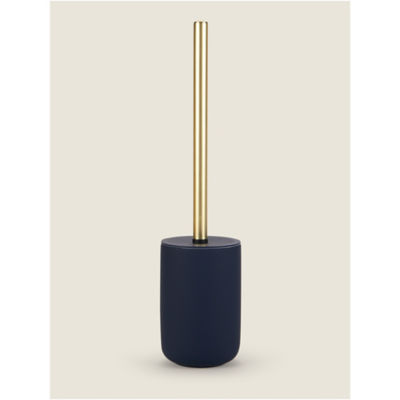George Home matte navy stoneware toilet brush 7x7x12cm, UK version
