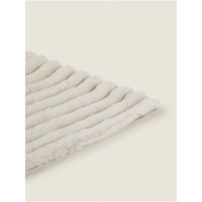 George Home natural ribbed faux fur throw 120x150cm, UK version