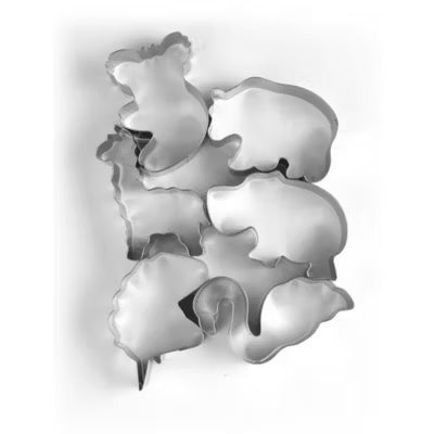 George Home silver animal cookie cutters set of 6, UK version
