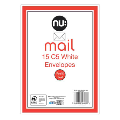 Nuco C5 mail envelopes 25 pack, imported from the UK