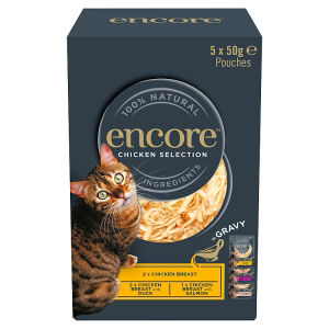 Encore Chicken Selection in Gravy wet cat food 5 x 50g - British product
