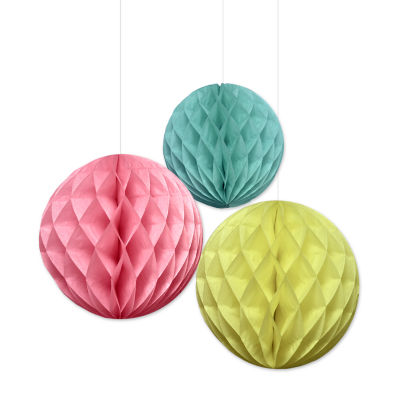 Pastel tissue honeycombs decoration 3-pack, imported from the UK