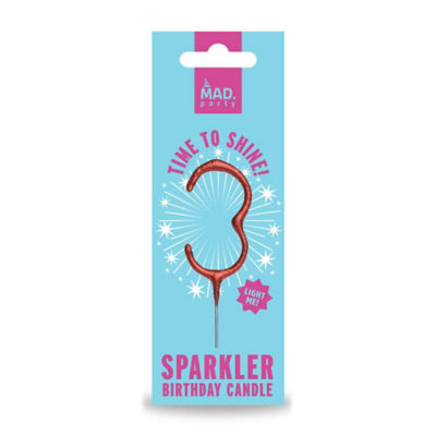 MAD Party rose gold number 3 sparklers, imported from the UK