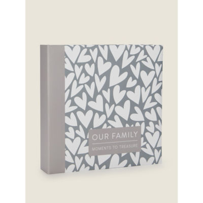 George Home grey and white heart family photo album, UK version