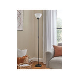 George Home black uplighter floor lamp 160cm, UK version