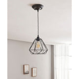 George Home black wire triangle pendant light shade, UK version