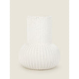 George Home white ribbed and speckled ceramic vase 22cm, UK version