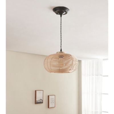 George Home natural rattan pendant light shade 35x35x20cm, UK version