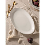 At Home with Stacey Solomon white beaded oval platter 40.5 x 24.8 x 2.5 cm - British product