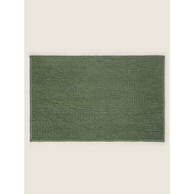 George Home Sage Green Solid Chenille Bath Mat 50cm x 80cm