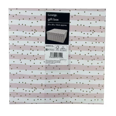 George Home pink stripe medium gift box, UK version
