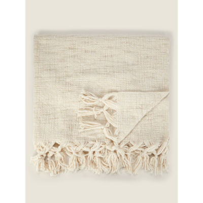George Home Natural Woven Throw 130 x 170cm
