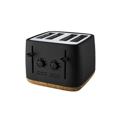 George Home matt black Scandi 4-slice toaster, UK version