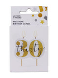 George Home Number Candle 30 White Gold 70mm, UK version