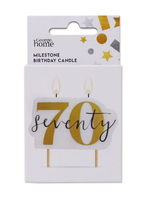George Home 70 number candle measuring 70mm x 50mm x 7mm, UK version