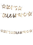 George Home gold foil garland 2m string with letters and stars, UK version