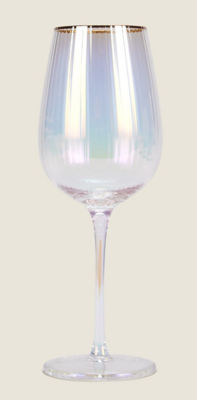 George Home iridescent ribbed wine glass 450ml, UK version