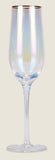 George Home iridescent ribbed champagne flute glass 260ml, UK version