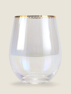 George Home Iridescent Ribbed Glass Tumbler 590ml