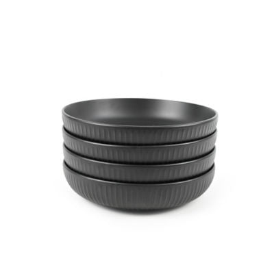 George Home black ribbed pasta bowl 22x22x5cm, UK version