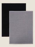 George Home Black Grey Ribbed Tea Towels, UK version