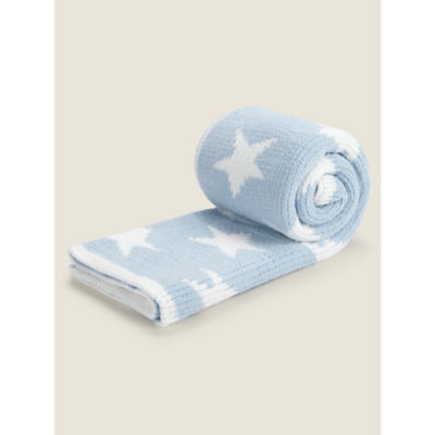 George Home blue star chenille baby shawl 70x100cm, UK version