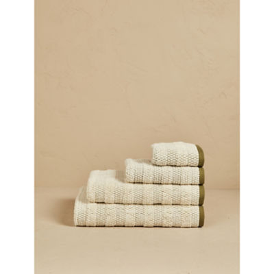 At Home with Stacey Solomon green textured two-tone bath sheet - British product
