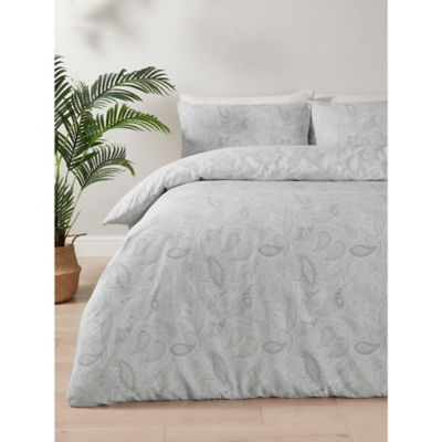 George Home Grey Paisley duvet set Super King, UK version
