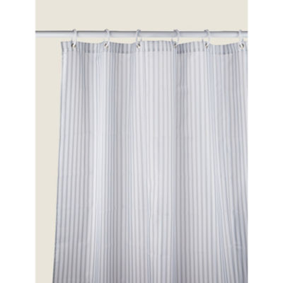 George Home grey stripe shower curtain 180 x 180 cm, UK version