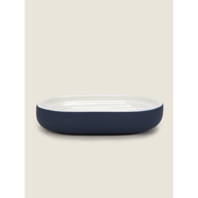 George Home matte navy soap dish 13x9x2.5cm, UK version
