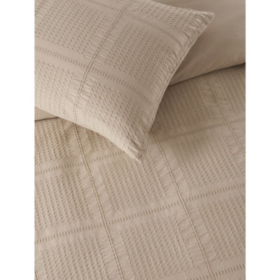 George Home Checked Waffle Duvet Set Super King, UK version