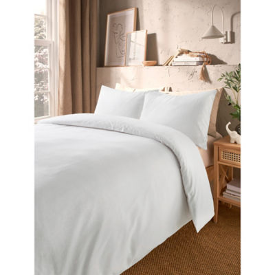 George Home white brushed cotton duvet cover set super king, UK version