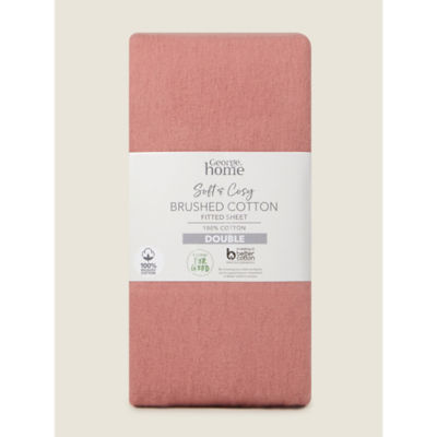 George Home Pink Fitted Sheet King Size, UK version