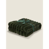 George Home green ribbed faux fur throw 150 x 120 cm, UK version