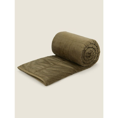 George Home green corduroy throw 150 x 200cm, UK version