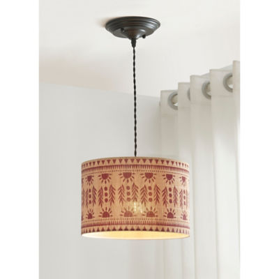 George Home Natural Block Printed Bamboo Shade 30 x 30 cm, UK version