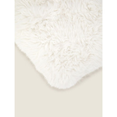 George Home Cream Shaggy Faux Fur Hot Water Bottle
