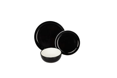 George Home Black Two-Tone Dinner Set 12 Piece, UK version
