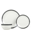 George Home black and white stripe porcelain dinner set 12 piece, UK version