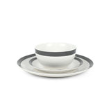 George Home black and white stripe porcelain dinner set 12 piece, UK version