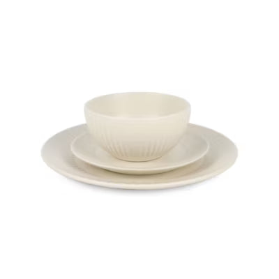 George Home Natural Wide Ribbed dinner set 12 piece, UK version