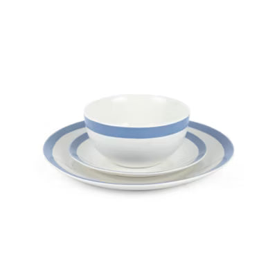 George Home white and blue stripe dinner set 12 piece, UK version