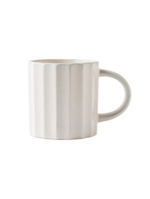George Home Vertical Ribbed White Mug, UK version