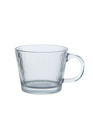 George Home clear ribbed glass cappuccino mug, UK version